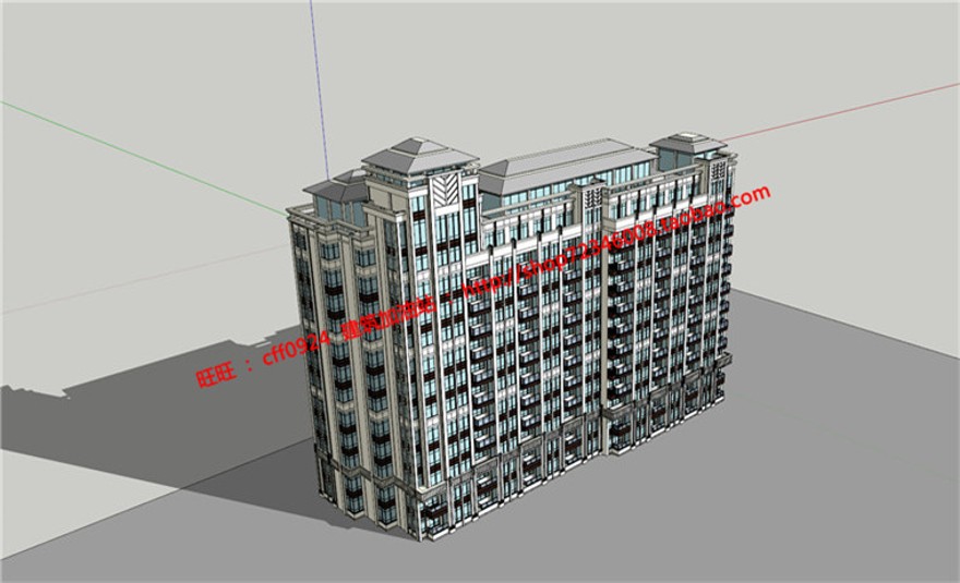 公寓建筑方案设计住宅楼单身公寓su模型cad图纸3D效果图