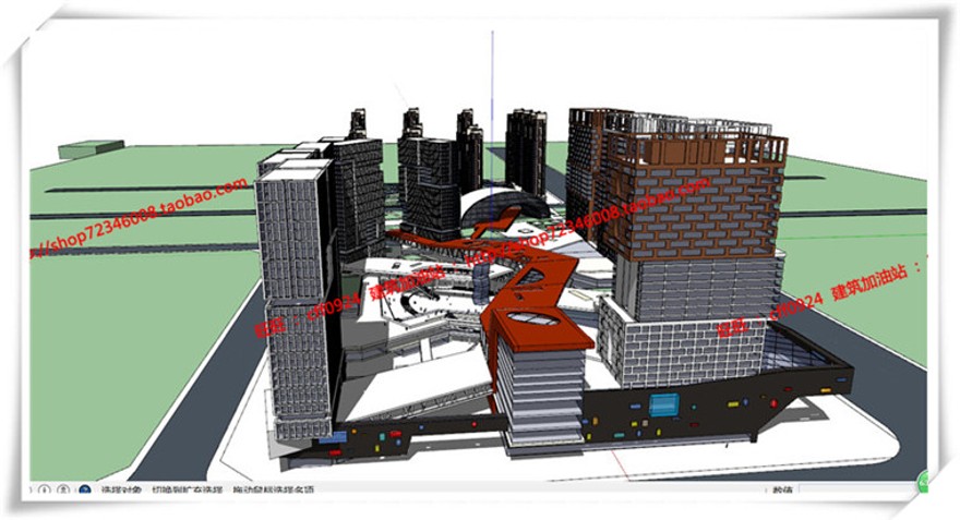 建筑图纸150SOHO公寓/酒店式公寓/公寓住宅SU模型效果图/cad图纸