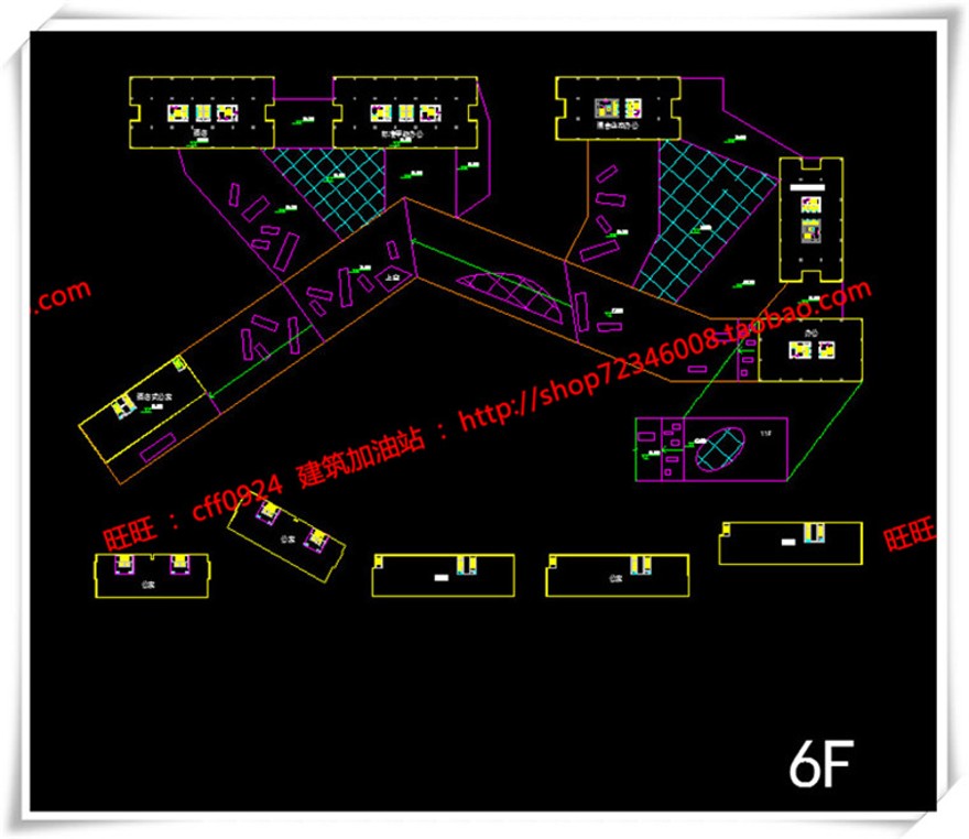 建筑图纸150SOHO公寓/酒店式公寓/公寓住宅SU模型效果图/cad图纸