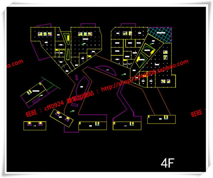 建筑图纸150SOHO公寓/酒店式公寓/公寓住宅SU模型效果图/cad图纸