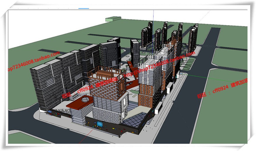 建筑图纸150SOHO公寓/酒店式公寓/公寓住宅SU模型效果图/cad图纸