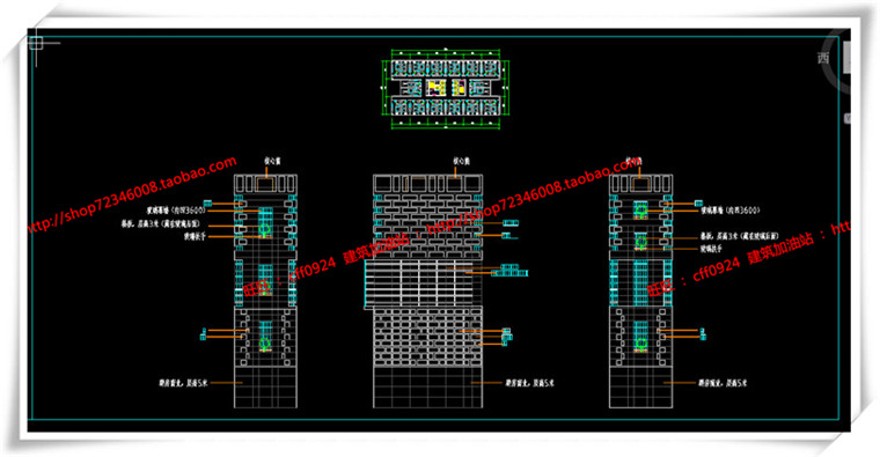 建筑图纸150SOHO公寓/酒店式公寓/公寓住宅SU模型效果图/cad图纸