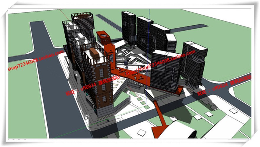 建筑图纸150SOHO公寓/酒店式公寓/公寓住宅SU模型效果图/cad图纸