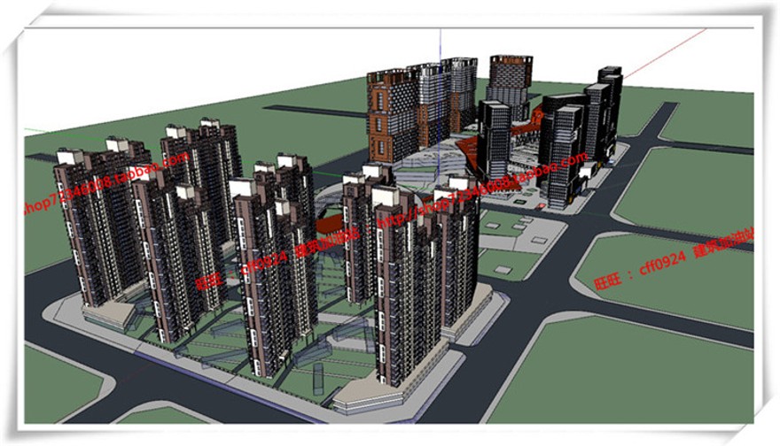 建筑图纸150SOHO公寓/酒店式公寓/公寓住宅SU模型效果图/cad图纸