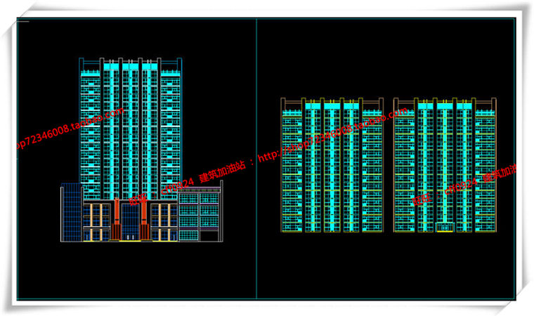 建筑图纸130商业设计综合体/商业+公寓全套su模型cad图纸/效果图/3Dmax