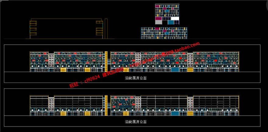 商业综合公寓楼cad图纸效果图jpg文本源文件全套