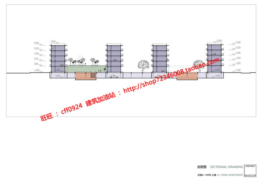 cad图纸效果图jpg文本源文件现代风公寓住宅楼建筑方案