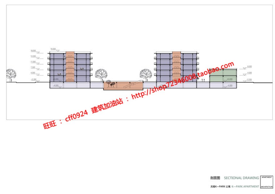 cad图纸效果图jpg文本源文件现代风公寓住宅楼建筑方案