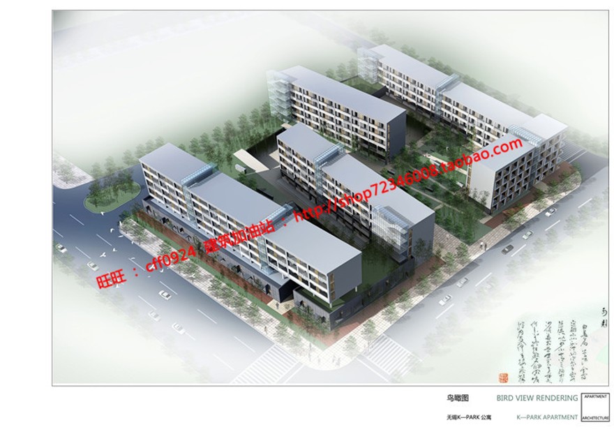 cad图纸效果图jpg文本源文件现代风公寓住宅楼建筑方案