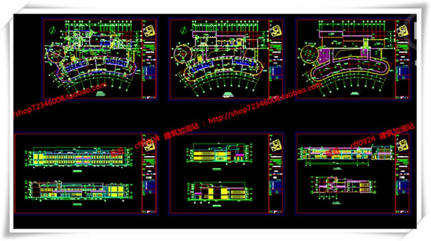 建筑图纸315公建幼儿园平面立面总图su模型+cad图纸+3Dmax+效果图