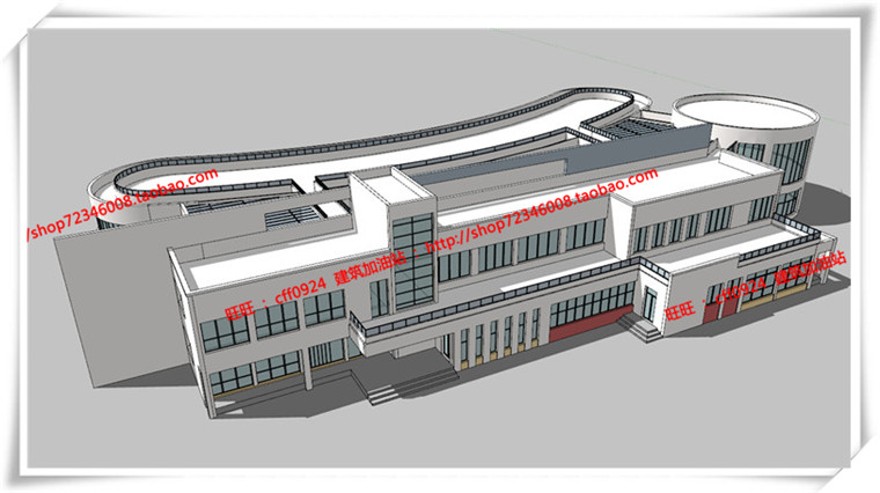 建筑图纸315公建幼儿园平面立面总图su模型+cad图纸+3Dmax+效果图