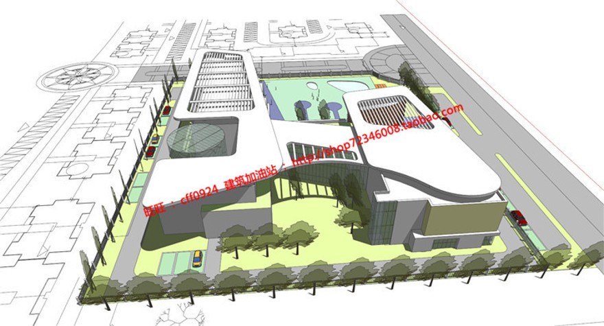班幼儿园方案毕业设计SU模型+cad图纸
