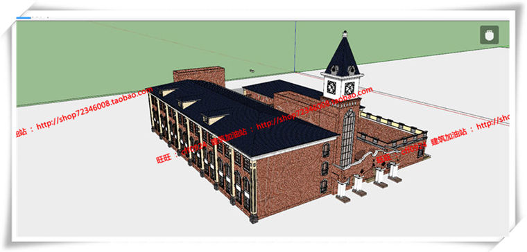 建筑图纸31212班幼儿园建筑设计全套su模型+cad图纸+效果图