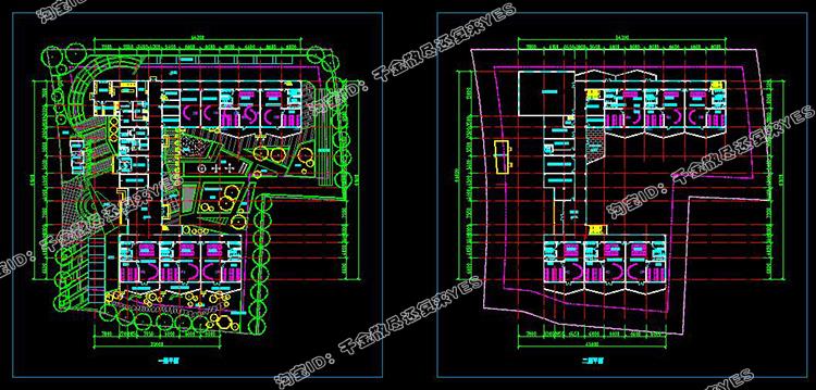 完整幼儿园建筑外观设计CAD施工图纸+效果图(8套SU模型)室外