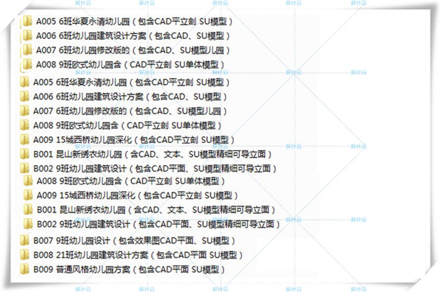 完整幼儿园建筑规划设计方案CAD+SU模型