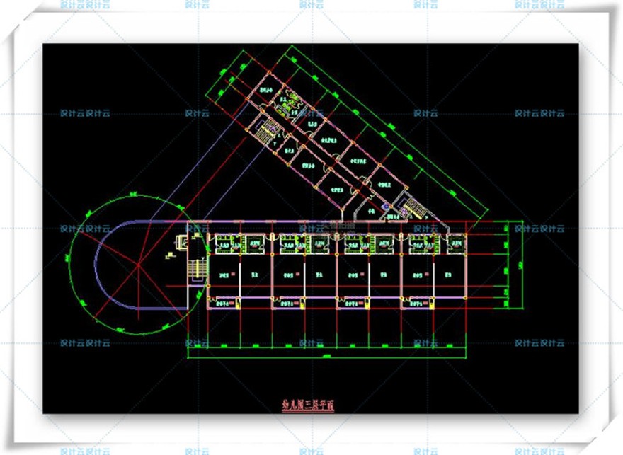 完整班现代风风格幼儿园建筑方案设计cad图纸+su模型