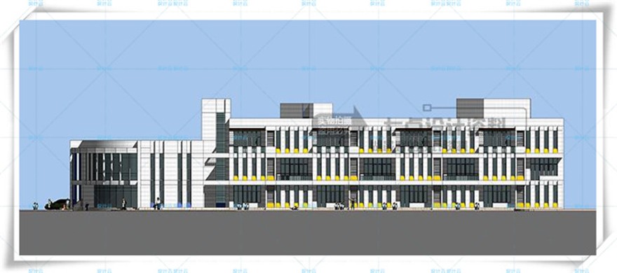 完整班现代风风格幼儿园建筑方案设计cad图纸+su模型