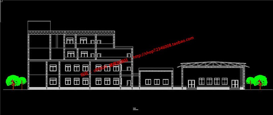 班小学设计建筑方案大学生课程作业cad图纸+su模型