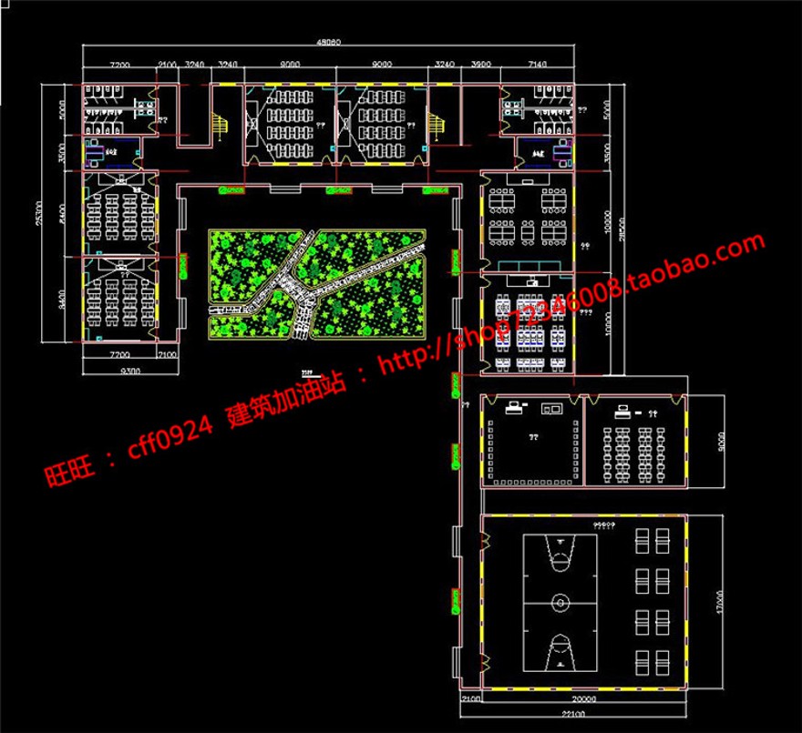 班小学设计建筑方案大学生课程作业cad图纸+su模型