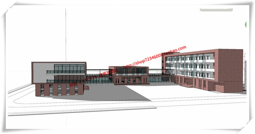 建筑图纸256三林三所公建学校小学cad平立总图+su模型+cad图纸+效果图