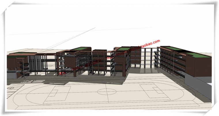 建筑图纸256三林三所公建学校小学cad平立总图+su模型+cad图纸+效果图