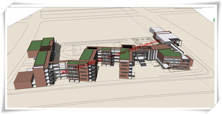 建筑图纸256三林三所公建学校小学cad平立总图+su模型+cad图纸+效果图