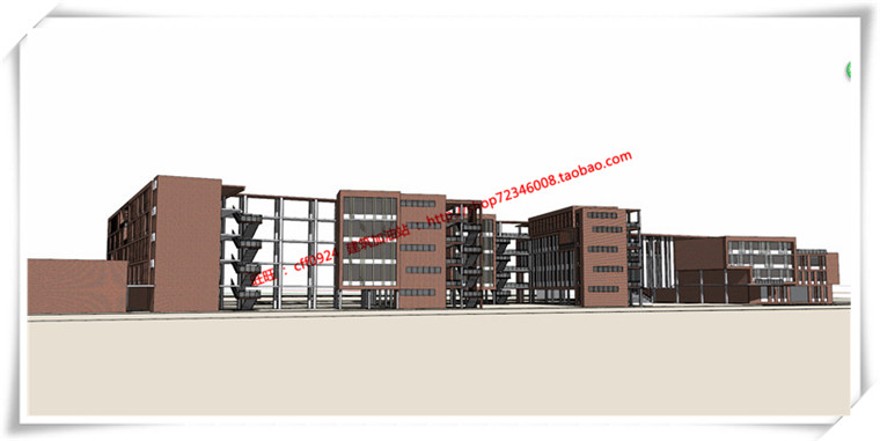 建筑图纸256三林三所公建学校小学cad平立总图+su模型+cad图纸+效果图