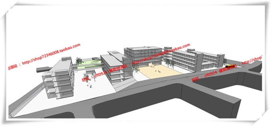 建筑图纸252学校/中小学方案设计cad图纸+su模型+ppt设计文本