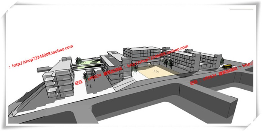 建筑图纸252学校/中小学方案设计cad图纸+su模型+ppt设计文本