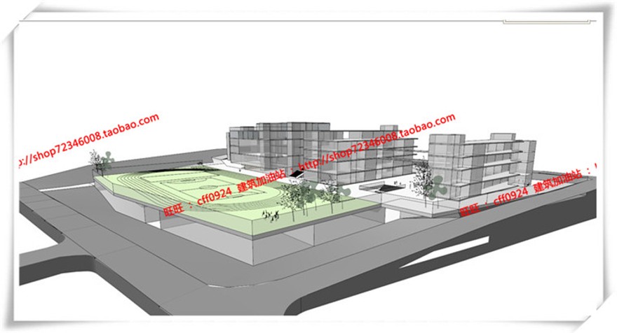 建筑图纸252学校/中小学方案设计cad图纸+su模型+ppt设计文本