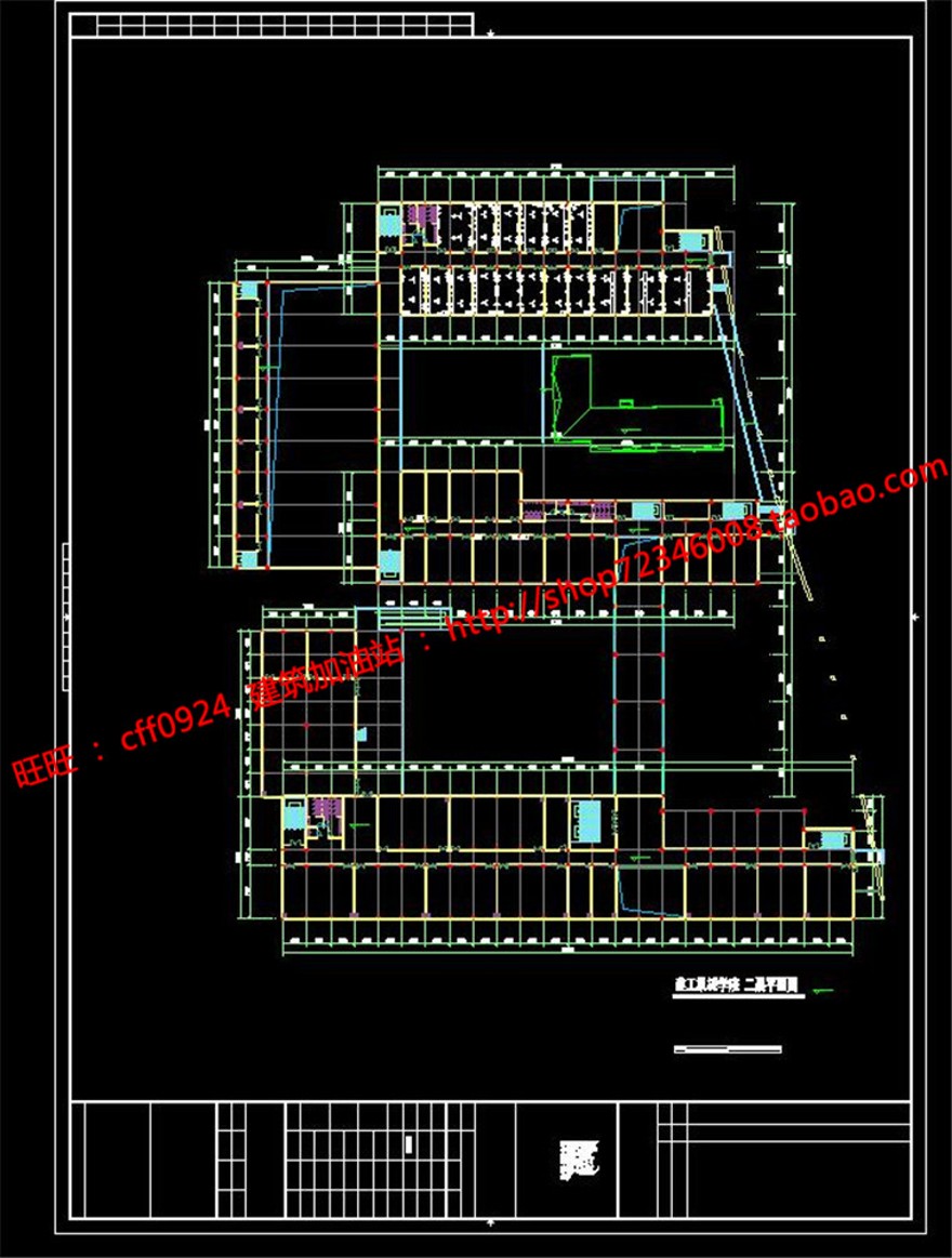 学校教学楼学生楼cad图纸总平立面效果图设计说明书