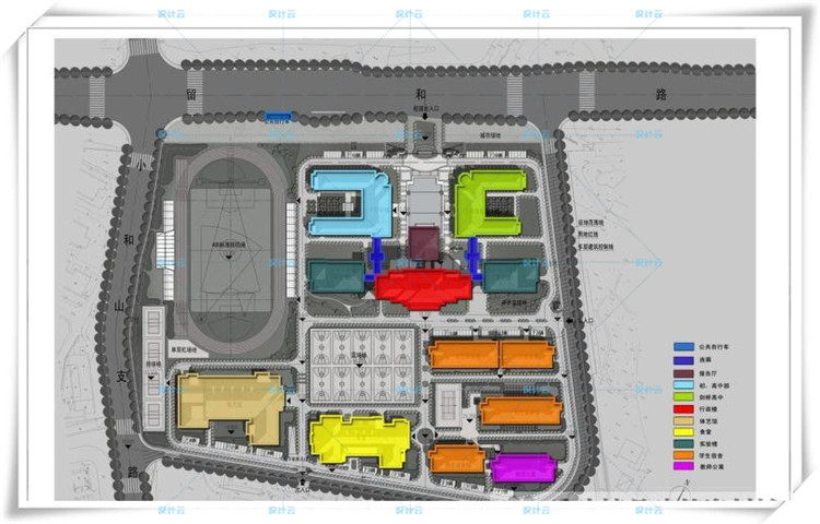 完整外国语学校欧式美式规划建筑方案设计文本中小学校/体育建筑资源