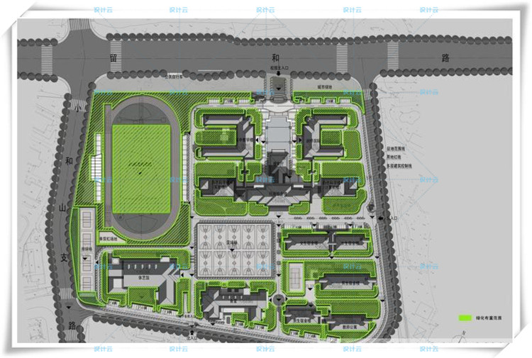 完整外国语学校欧式美式规划建筑方案设计文本中小学校/体育建筑资源