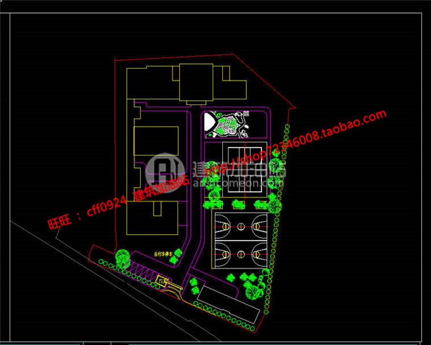 中小学建筑设计公建学校cad平立剖+SU模型+效果图