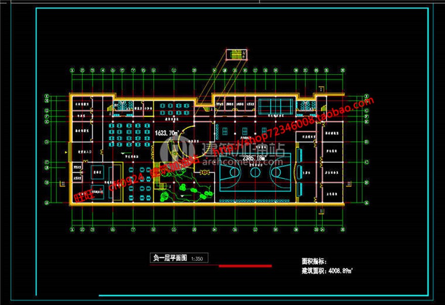 中小学建筑设计公建学校cad平立剖+SU模型+效果图