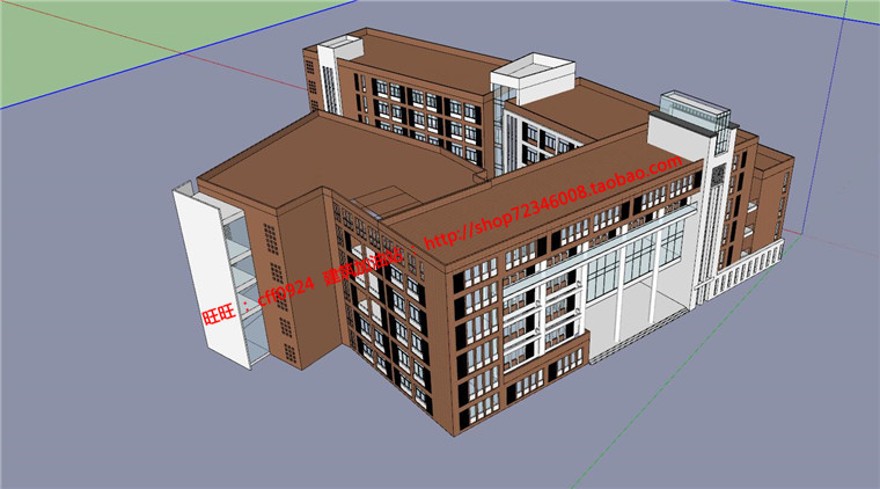 班小学建筑方案设计cad总图平立面su模型