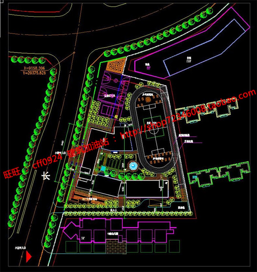 班小学建筑方案设计cad总图平立面su模型