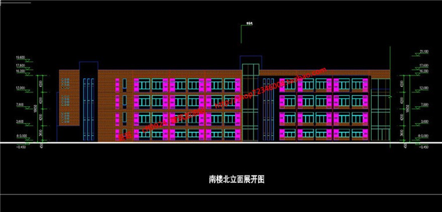 班小学建筑方案设计cad总图平立面su模型