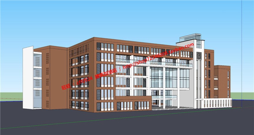 班小学建筑方案设计cad总图平立面su模型