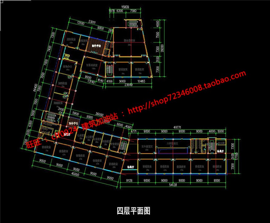 班小学建筑方案设计cad总图平立面su模型