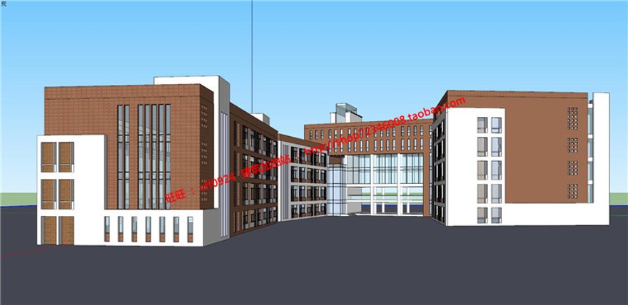 班小学建筑方案设计cad总图平立面su模型