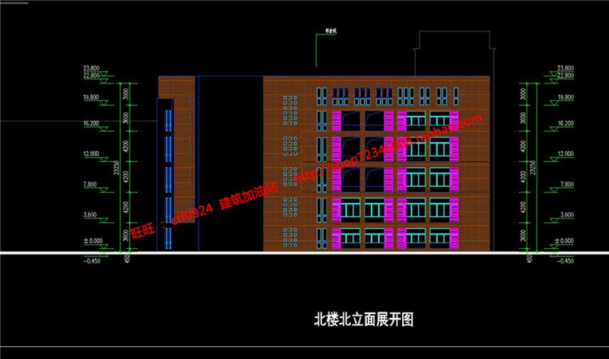 班小学建筑方案设计cad总图平立面su模型