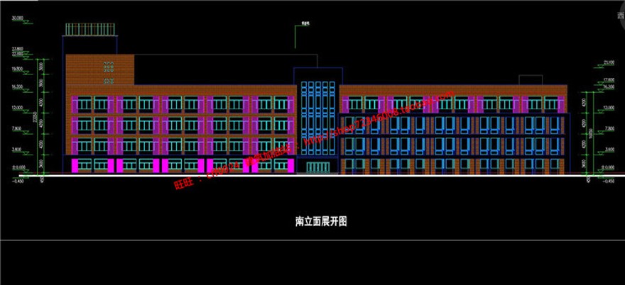 班小学建筑方案设计cad总图平立面su模型