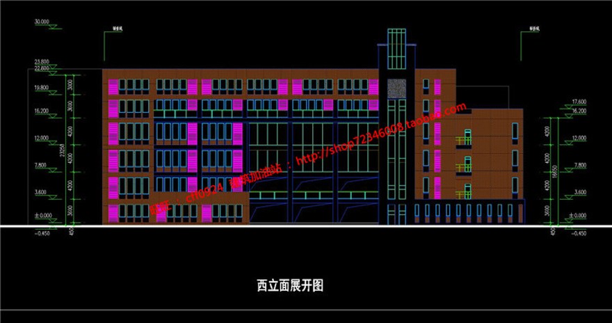 班小学建筑方案设计cad总图平立面su模型