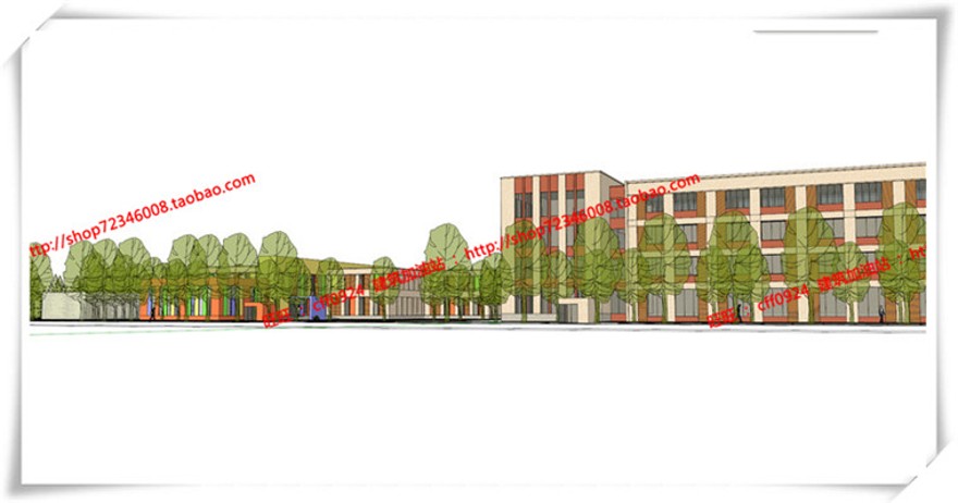 建筑图纸257世茂昆山公建学校/中小学/小学cad平立总图+su模型