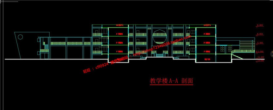 高校十二班小学建筑方案设计cad图纸效果图排版PSD