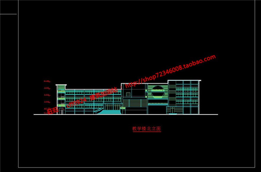 高校十二班小学建筑方案设计cad图纸效果图排版PSD