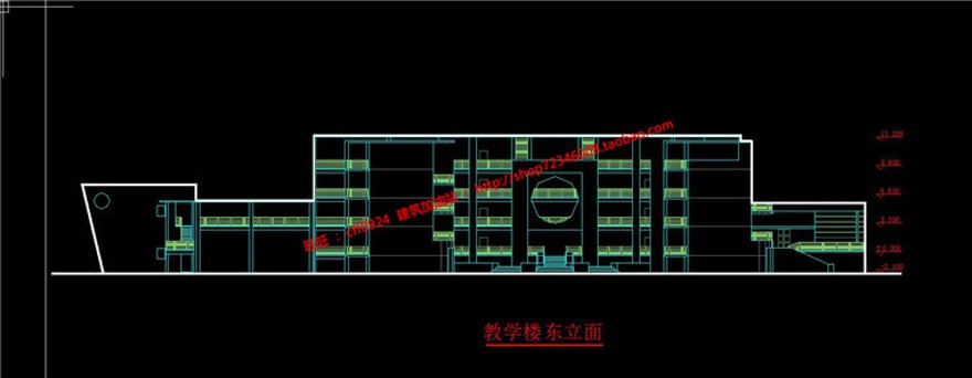 高校十二班小学建筑方案设计cad图纸效果图排版PSD