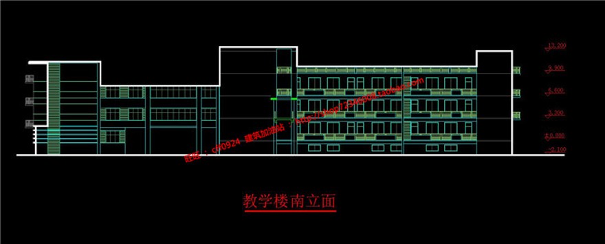 高校十二班小学建筑方案设计cad图纸效果图排版PSD