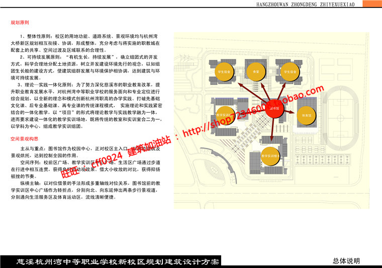 教学楼学生楼教育建筑cad图纸总平立+效果图设计说明书